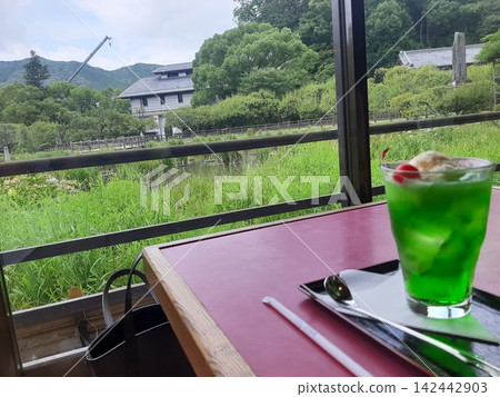 從露臺上看到的飲品:蜜瓜奶油蘇打水 從露臺上看到的飲品:蜜瓜奶油蘇打水 142442903