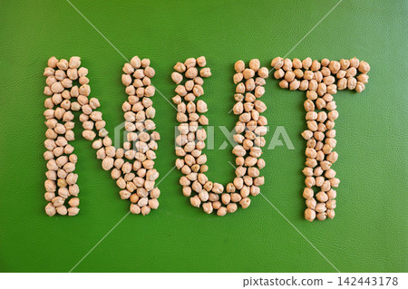 white pearls on the green background 142443178