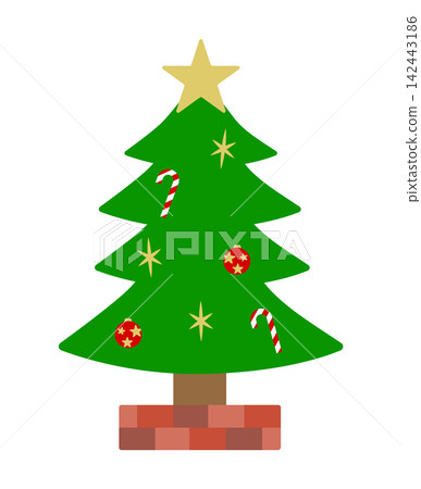 A Christmas tree decorated with ornaments A Christmas tree decorated with ornaments 142443186
