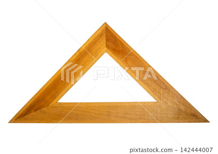 Polished wooden equilateral triangle frame with hollow geometric center Polished wooden equilateral triangle frame with hollow geometric center 142444007