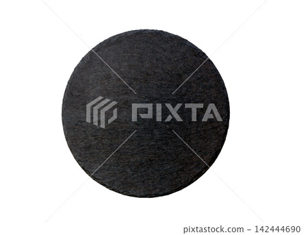 Circular slate plate [white background, cutout] 142444690