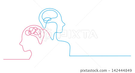 bipolar disorder psychotherapy continuous line drawing bipolar disorder psychotherapy continuous line drawing 142444849