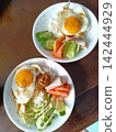 Simple fried egg breakfast 142444929