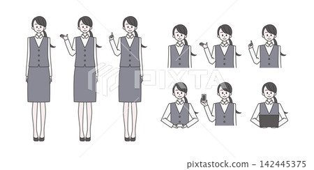 辦公室職員/接待員 [按職業劃分的女性角色插畫集] 142445375