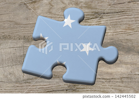 3D Flag on jigsaw puzzle pieces 3D Flag on jigsaw puzzle pieces 142445502