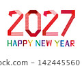 HAPPY NEW YEAR - 2027 New Year's card materials 142445560