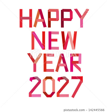 新年快樂 - 2027 新年賀卡材料 新年快樂 - 2027 新年賀卡材料 142445566
