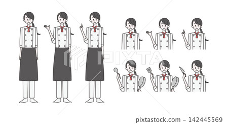 廚師與主廚【女性專業人士插畫集】 廚師與主廚【女性專業人士插畫集】 142445569