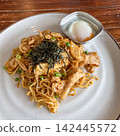 Spicy Stir-Fried Pork Belly Noodles with Onsen Egg 142445572