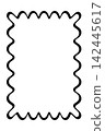 Black Scalloped Wave Rectangle Frame for Creative Designs 142445617