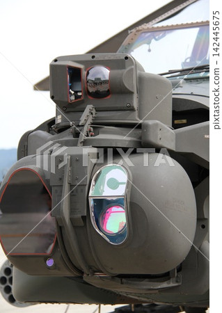 日本陸上自衛隊AH-64D阿帕契機頭感知器TADS PNVS特寫 日本陸上自衛隊AH-64D阿帕契機頭感知器TADS PNVS特寫 142445675