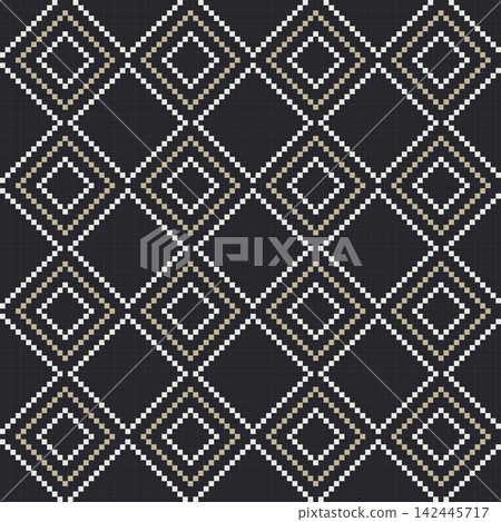 Neutral Colour Argyle fair isle seamless pattern design for knitwear, fashion textile, graphics 142445717