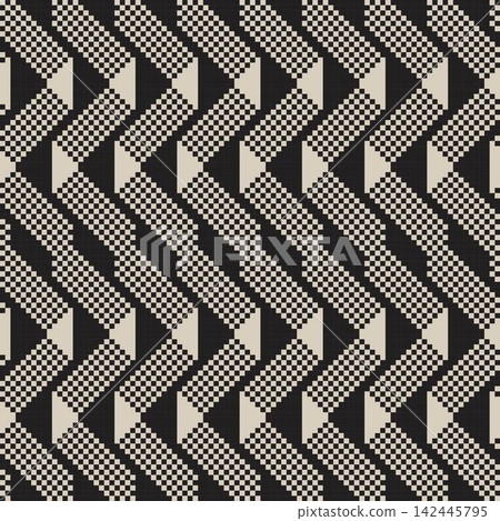 Neutral Colour Textured fair isle seamless pattern design for knitwear, fashion textile, graphics Neutral Colour Textured fair isle seamless pattern design for knitwear, fashion textile, graphics 142445795