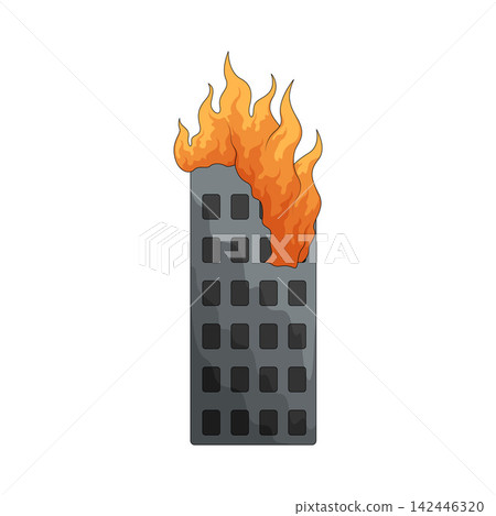 Illustration of Burning Building Illustration of Burning Building 142446320