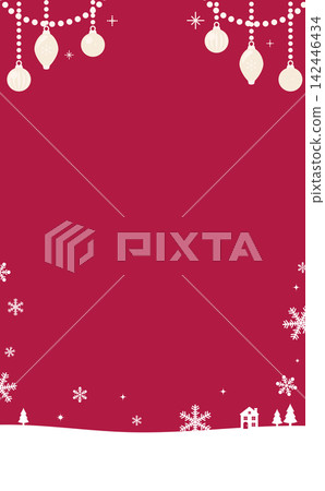 Cute ornament red Christmas frame 2_vertical Cute ornament red Christmas frame 2_vertical 142446434