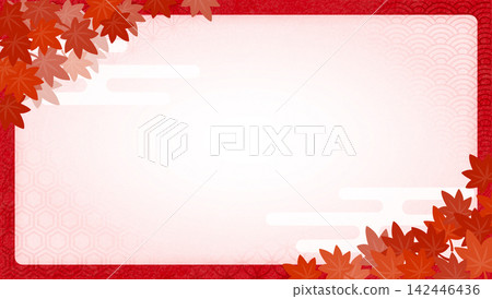 秋季背景素材,包含紅色楓葉和日式圖案 秋季背景素材,包含紅色楓葉和日式圖案 142446436