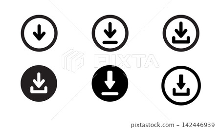 Download button icon set Collection, Vector illustration Download button icon set Collection, Vector illustration 142446939