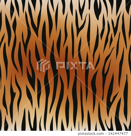 Seamless vector tiger stripe pattern. Orange and black animal print background. Realistic safari wildlife camouflage texture Seamless vector tiger stripe pattern. Orange and black animal print background. Realistic safari wildlife camouflage texture 142447477