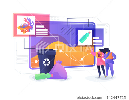Beach Cleanup Route Plan abstract concept vector illustration. Beach Cleanup Route Plan abstract concept vector illustration. 142447715