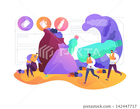 Coastal Debris Problem abstract concept vector illustration. Coastal Debris Problem abstract concept vector illustration. 142447717