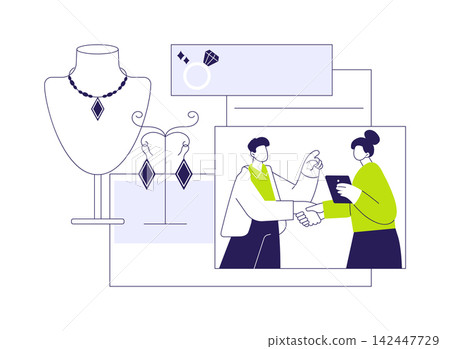 Jewellery wholesale supplier abstract concept vector illustration. Jewellery wholesale supplier abstract concept vector illustration. 142447729