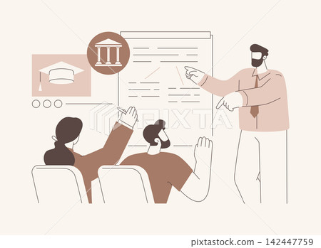 Socratic method isolated cartoon vector illustrations. Socratic method isolated cartoon vector illustrations. 142447759