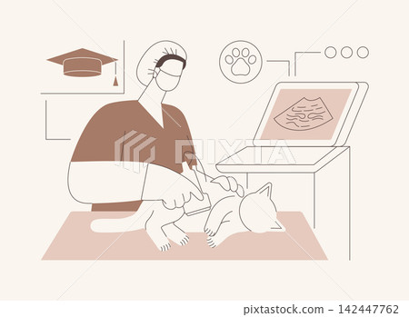 Ultrasound practice isolated cartoon vector illustrations. Ultrasound practice isolated cartoon vector illustrations. 142447762