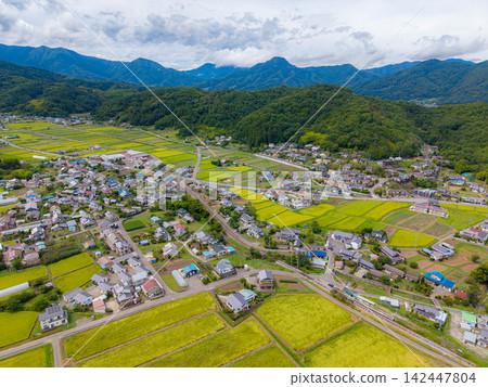 【無人機航拍】長野縣上田市鹽田平原－收穫季節【長野縣】 142447804