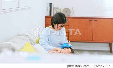 Fever, illness, headache, cold image Fever, illness, headache, cold image 142447986