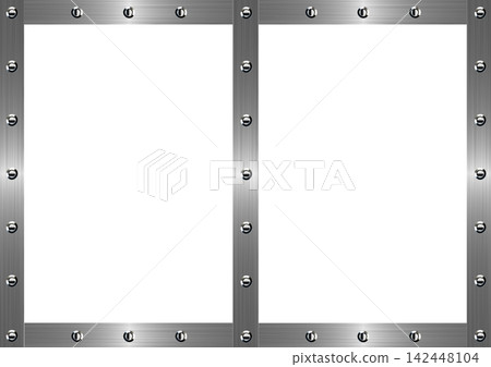 Industrial background material with riveted metal frame | Heavy metal texture and copy space Industrial background material with riveted metal frame | Heavy metal texture and copy space 142448104