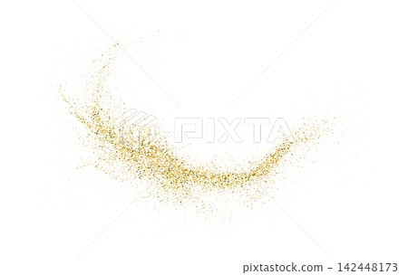 Abstract Golden Glitter Swirl On White 142448173