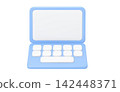 3d Modern computer monitor with keyboard 142448371