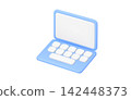 Modern computer monitor with keyboard. 142448373