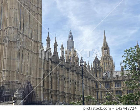 The magnificent spires of the Palace of Westminster (Houses of Parliament), a World Heritage Site, as seen from London's New Palace Yard. The magnificent spires of the Palace of Westminster (Houses of Parliament), a World Heritage Site, as seen from London's New Palace Yard. 142448724