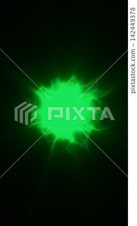 Bright green plasma orb with electric flame-like tendrils glowing against a black background, representing power, radiation, and quantum energy. Bright green plasma orb with electric flame-like tendrils glowing against a black background, representing power, radiation, and quantum energy. 142449378