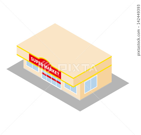Isometric illustration of a supermarket Isometric illustration of a supermarket 142449393