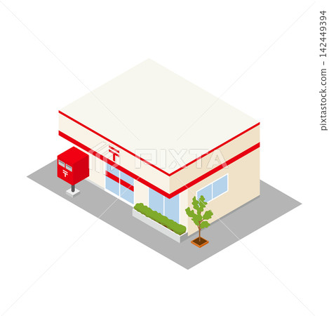 Isometric illustration of a post office Isometric illustration of a post office 142449394