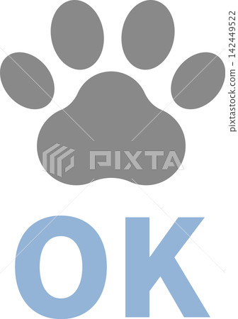 Pet-friendly sign icon illustration (permission, pets allowed, pets permitted, paw print, footprint, vector) Pet-friendly sign icon illustration (permission, pets allowed, pets permitted, paw print, footprint, vector) 142449522