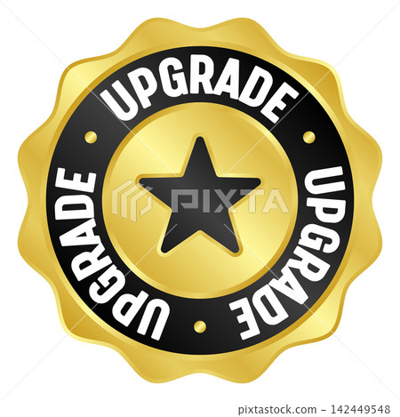 upgrade golden badge. upgrade gold seal or medal 142449548