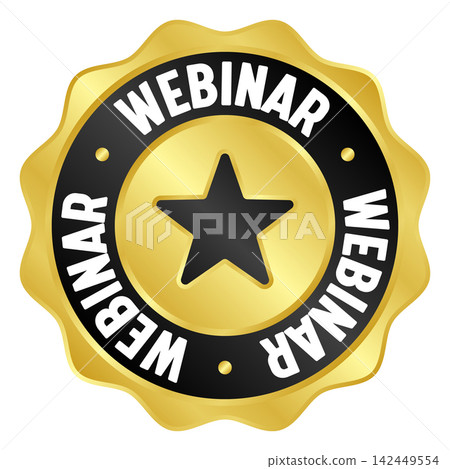 webinar golden badge. webinar gold seal or medal webinar golden badge. webinar gold seal or medal 142449554