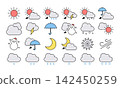Weather icon-style illustration collection 142450259