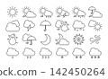 Weather icon-style illustration collection 142450264