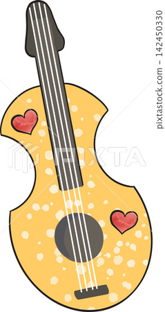 Acoustic ukulele, small guitar, musical instrument isolated on transparent background. Acoustic ukulele, small guitar, musical instrument isolated on transparent background. 142450330