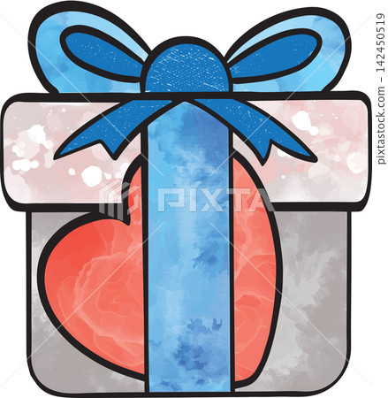 gift box with a red heart inside on Valentine day. gift box with a red heart inside on Valentine day. 142450519
