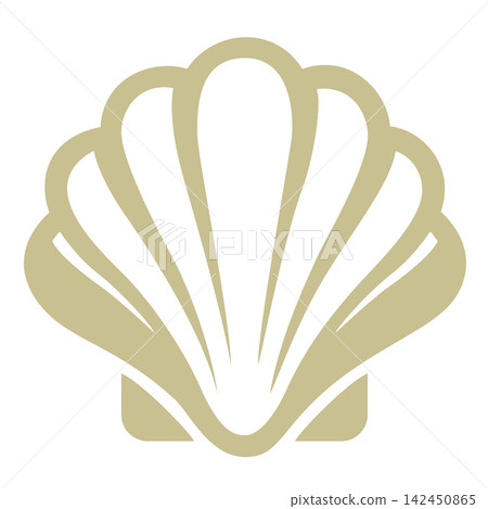 Minimal Scallop Seashell Silhouette Icon Vector Minimal Scallop Seashell Silhouette Icon Vector 142450865