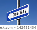 One way road sign in Denmark 142451434
