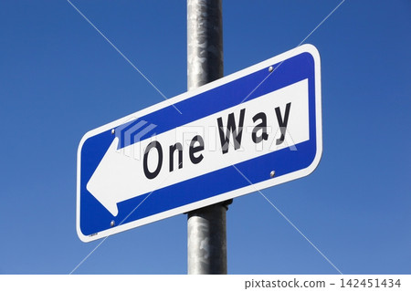One way road sign in Denmark One way road sign in Denmark 142451434