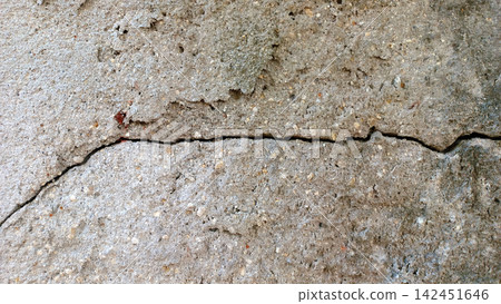 Cracked concrete wall texture with a rough cement surface. 142451646
