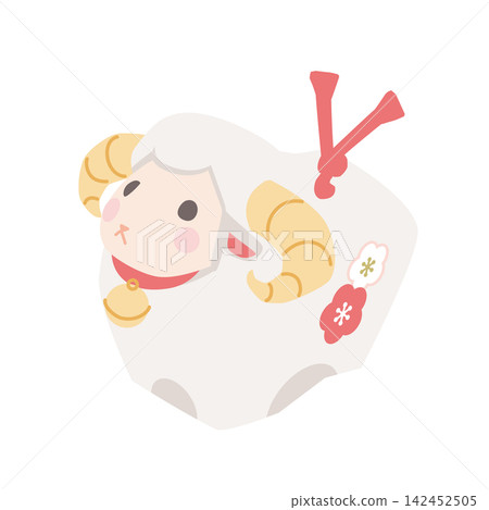 Isometric illustration of a sheep figurine Isometric illustration of a sheep figurine 142452505