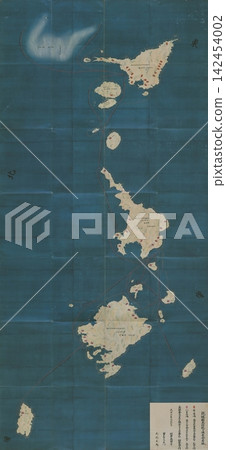 江戶時代地圖，1838年（天保9）：天保國家地圖，琉球王國，八重山群島（現沖繩縣，八重山群島）。 142454002